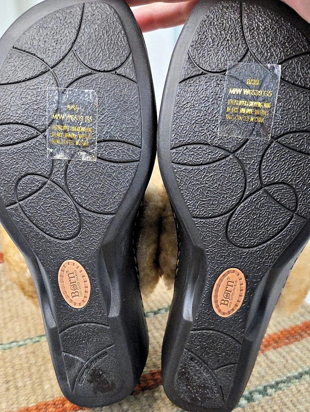 Born Hope Shearling Clog Brown Leather Slippers US 8 - Picture 5 of 8